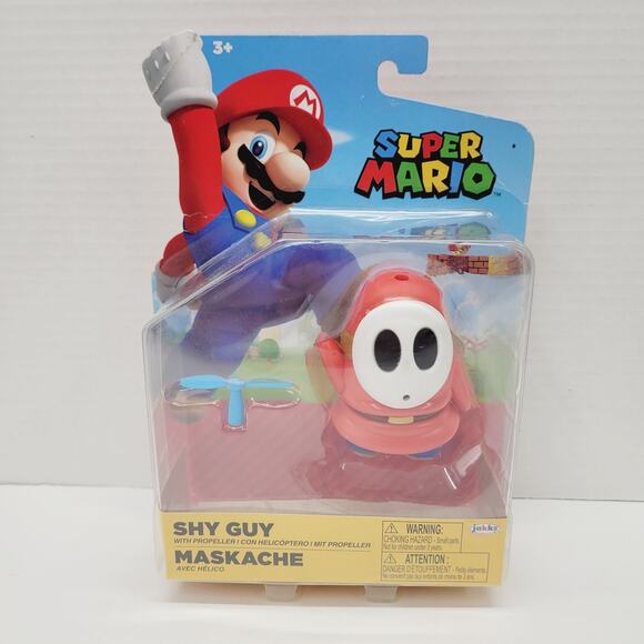 NEW Jakks Pacific 91438 World of Nintendo 4" Mario SHY GUY W/PROPELLER Figure - Picture 1 of 16
